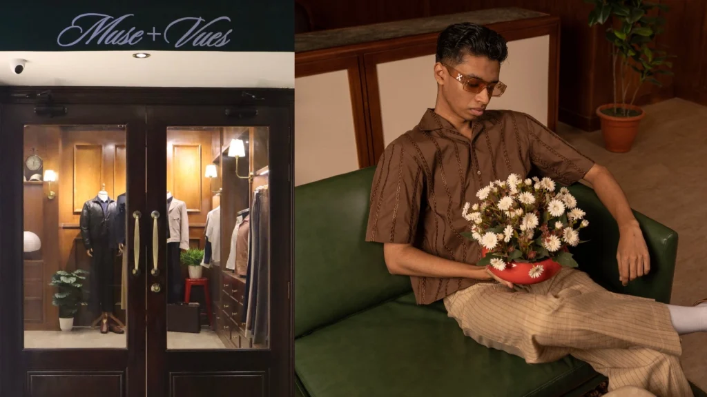 Muse+Vues menswear and womenswear styled in minimal settings, showcasing a modern fashion brand in Dhaka.
