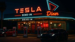 A Drive-In for the Future: Tesla’s Diner Opens in LA