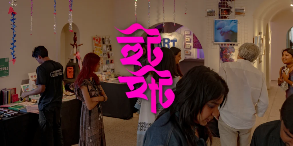 Attendees browse independent art and craft displays at a Hoot Haat NYC Bengali creative market in Queens